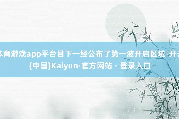 体育游戏app平台目下一经公布了第一波开启区域-开云(中国)Kaiyun·官方网站 - 登录入口