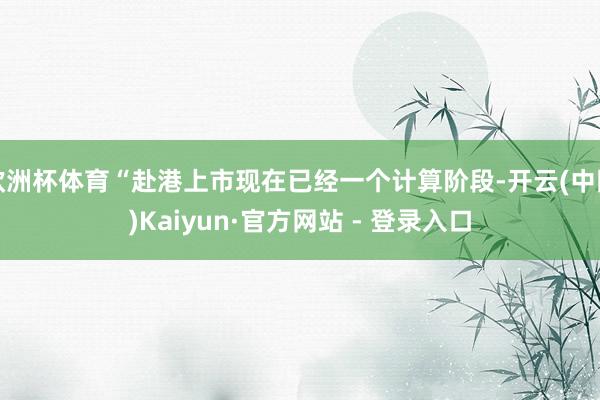 欧洲杯体育“赴港上市现在已经一个计算阶段-开云(中国)Kaiyun·官方网站 - 登录入口