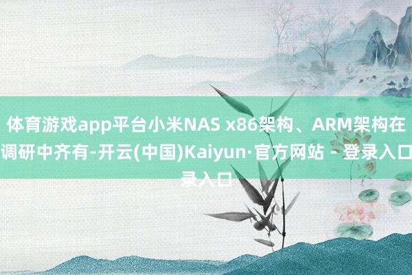体育游戏app平台小米NAS x86架构、ARM架构在调研中齐有-开云(中国)Kaiyun·官方网站 - 登录入口