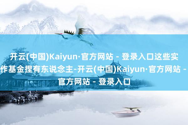 开云(中国)Kaiyun·官方网站 - 登录入口这些实体企业当作基金捏有东说念主-开云(中国)Kaiyun·官方网站 - 登录入口