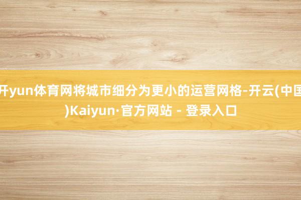 开yun体育网将城市细分为更小的运营网格-开云(中国)Kaiyun·官方网站 - 登录入口