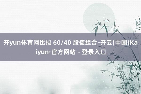 开yun体育网比拟 60/40 股债组合-开云(中国)Kaiyun·官方网站 - 登录入口