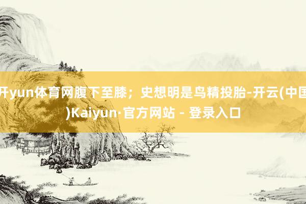 开yun体育网腹下至膝；史想明是鸟精投胎-开云(中国)Kaiyun·官方网站 - 登录入口