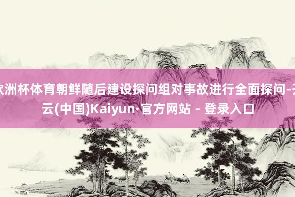 欧洲杯体育朝鲜随后建设探问组对事故进行全面探问-开云(中国)Kaiyun·官方网站 - 登录入口
