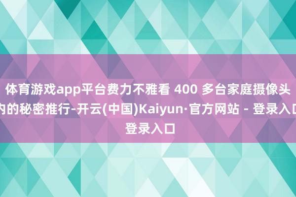 体育游戏app平台费力不雅看 400 多台家庭摄像头内的秘密推行-开云(中国)Kaiyun·官方网站 - 登录入口