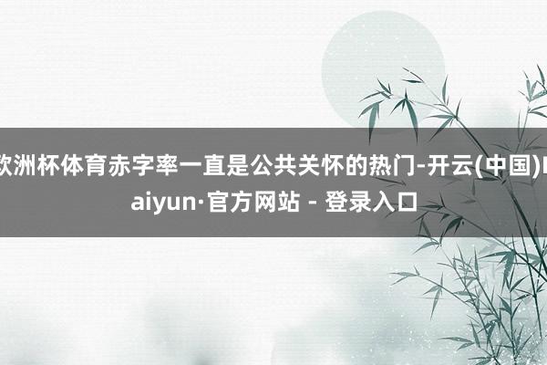 欧洲杯体育赤字率一直是公共关怀的热门-开云(中国)Kaiyun·官方网站 - 登录入口