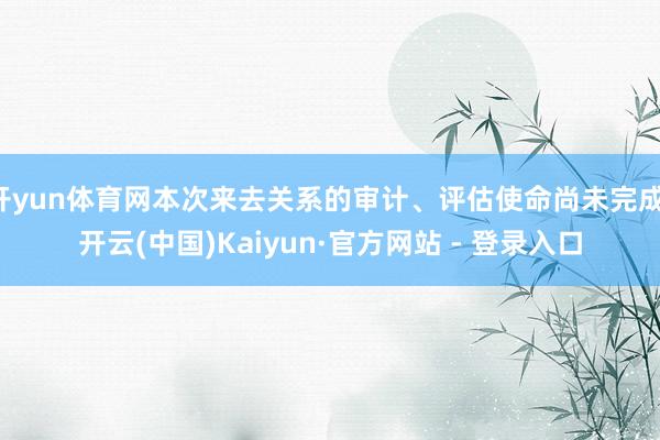 开yun体育网本次来去关系的审计、评估使命尚未完成-开云(中国)Kaiyun·官方网站 - 登录入口