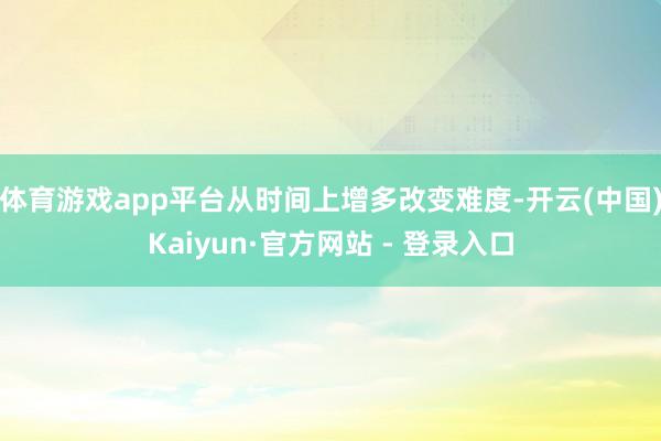体育游戏app平台从时间上增多改变难度-开云(中国)Kaiyun·官方网站 - 登录入口