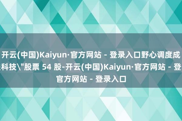 开云(中国)Kaiyun·官方网站 - 登录入口野心调度成