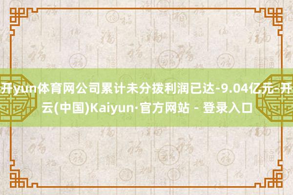 开yun体育网公司累计未分拨利润已达-9.04亿元-开云(中国)Kaiyun·官方网站 - 登录入口