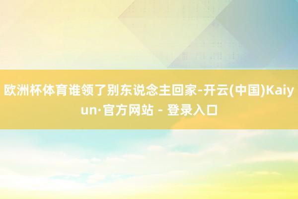 欧洲杯体育谁领了别东说念主回家-开云(中国)Kaiyun·官方网站 - 登录入口
